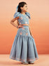 Girl's' Aqua Lehenga Set